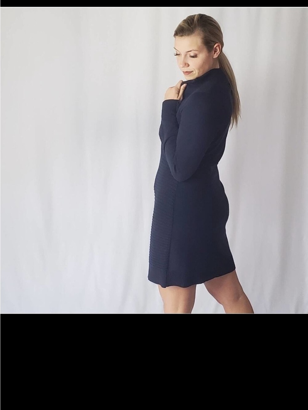 Marc New York Navy Zip-Neck Long Sleeve Knit Dress - Picture 7 of 7